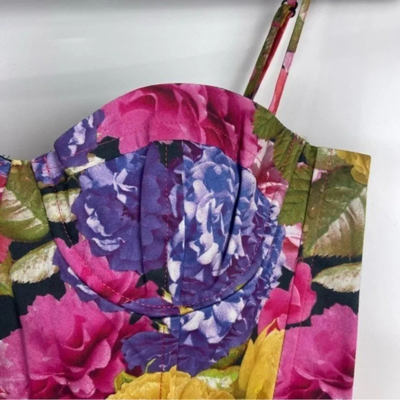 NEW Topshop Floral Print Sleeveless Corset Mini Dress Women's Size US 8 - Picture 7 of 11